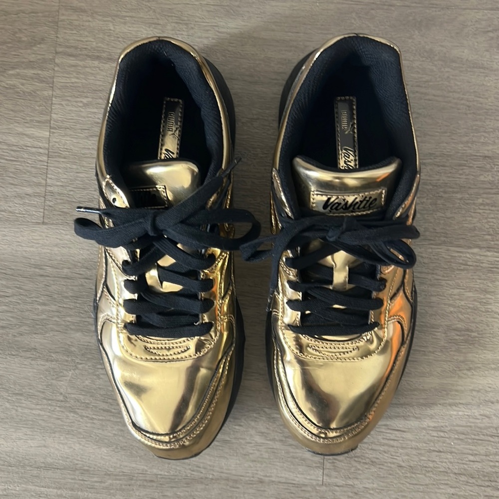 Puma Gold and Black Women's Sneakers